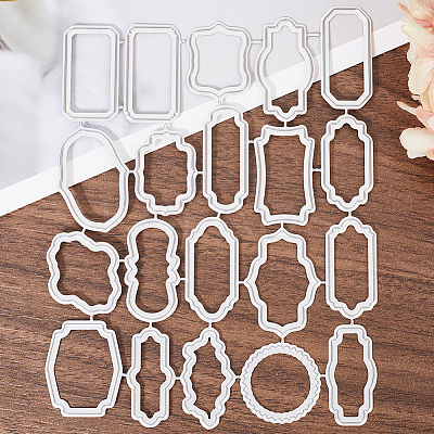 Label Frame Theme Carbon Steel Cutting Dies Stencils DIY-WH20007-66-1