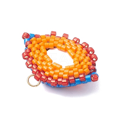 Seed Beads Beaded Charms PALLOY-MZ00274-1