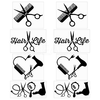 8 Sheets 4 Styles PET Waterproof Car Stickers STIC-GF0001-10C-1