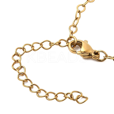 Ion Plating(IP) 304 Stainless Steel Rhombus Link Chain Necklaces for Women Men NJEW-A054-02G-01-1