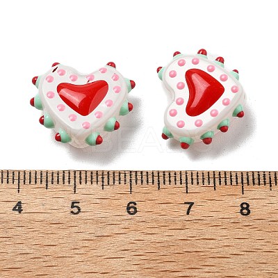 Baking Paint Glass Bumpy Beads Heart LAMP-V001-07D-1