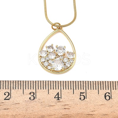304 Stainless Steel Micro Pave Clear Cubic Zirconia Pendant Necklaces for Women LS-NJEW-Z103-01G-05-1