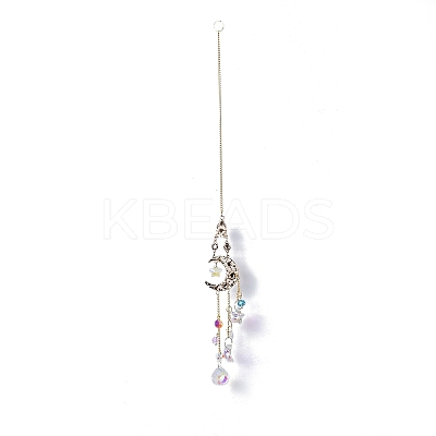 Glass Teardrop Moon Window Hanging Suncatchers LS-HJEW-B006-02B-1