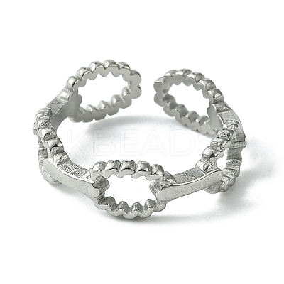 Non-Tarnish 304 Stainless Steel Open Cuff Ring RJEW-L110-038P-1