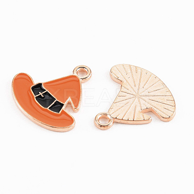Light Gold Tone Alloy Enamel Pendants ENAM-T018-19B-1