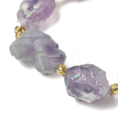 Electroplated Raw Rough Natural Amethyst Beads Strands G-Z131-J02-11-1