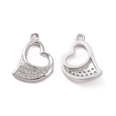 Brass Micro Pave Cubic Zirconia Charms KK-E068-VF181-1