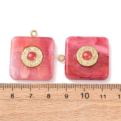 304 Stainless Steel Resin Pendants STAS-F352-07B-04-1