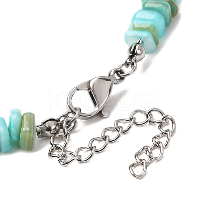 Dyed Natural Freshwater Shell Nuggets Beaded Anklets AJEW-AN00746-02-1