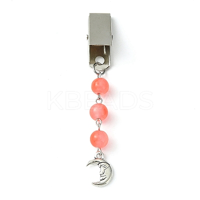 Peace Sign/Dragonfly/Moon Tibetan Style Alloy Pendant Credit Card Clip Puller JEWB-BR00131-1