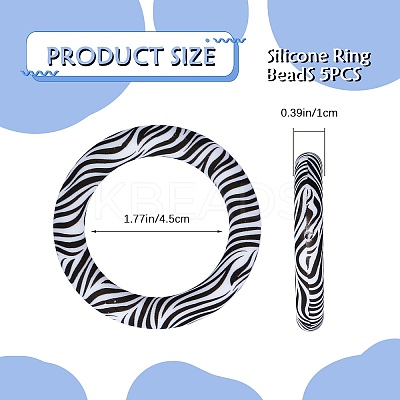 5Pcs Ring Food Grade Eco-Friendly Silicone Focal Beads JX894H-1
