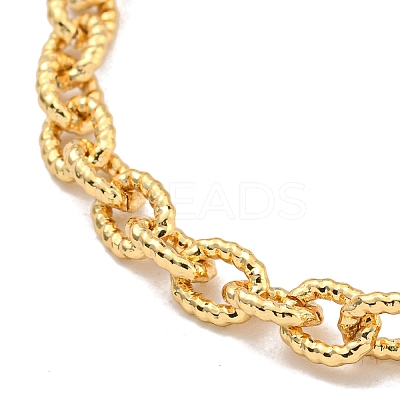 Twist Brass Cable Chain Bracelets for Women LS-BJEW-G703-05G-1