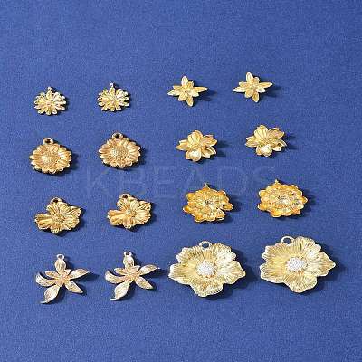 16Pcs 8 Styles Alloy & Brass & 304 Stainless Steel Pendants FIND-FS0004-37-1