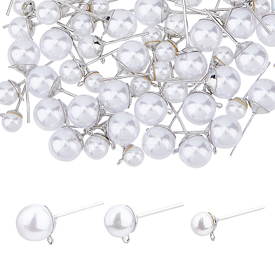84Pcs 3 Size 304 Stainless Steel Stud Earring Findings STAS-FH0002-20P-1