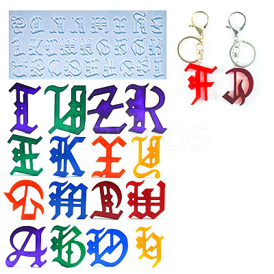 Gothic Style Letter A~Z DIY Silicone Pendant Molds SIMO-H012-04-1