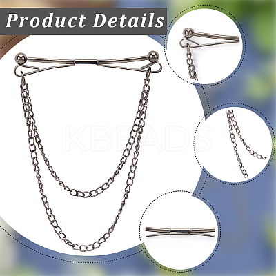 5Pcs 5 Colors Alloy Hanging Chain Brooches FIND-GF0006-85-1