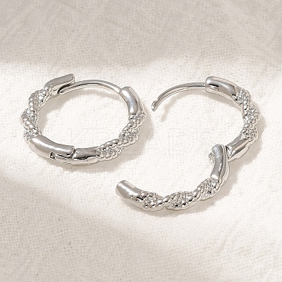 Rack Plating Twist Brass Hoop Earrings EJEW-H143-21P-1