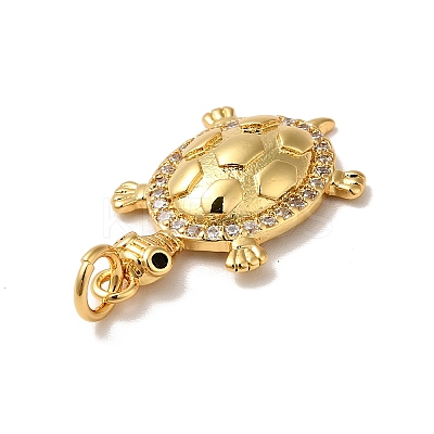 Rack Plating Brass Micro Pave Clear Cubic Zirconia Pendants KK-H431-24G-1