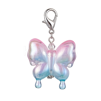 Acrylic Butterfly Pendant Decorations HJEW-JM01594-03-1