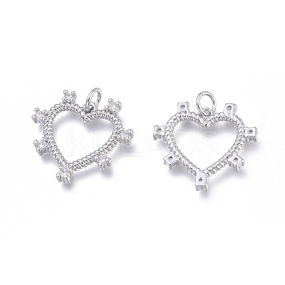 Brass Micro Pave Cubic Zirconia Pendants KK-I673-14P-1