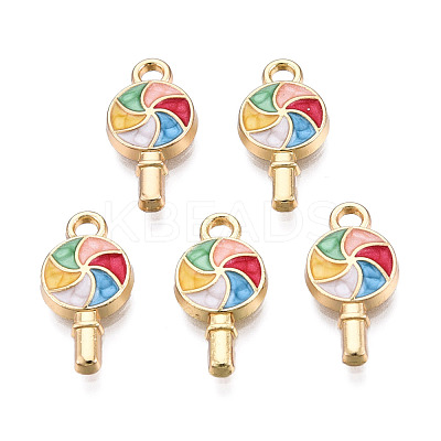 Golden Plated Alloy Enamel Pendants ENAM-T009-99-RS-1