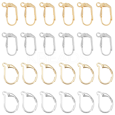 40Pcs 4 Style Brass Leverback Earring Findings KK-DC0002-15-1
