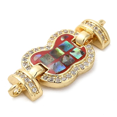 Rack Plating Brass Micro Pave Clear Cubic Zirconia Butterfly Links Connector Charms KK-K385-102G-03-1