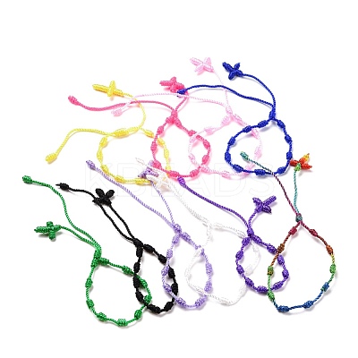 Polyester Braided Knot and Cross Cord Bracelet BJEW-A099-04-1