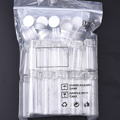 20Pcs 2 Styles Column Glass Screw Top Bead Storage Tubes CON-YW0001-89-1