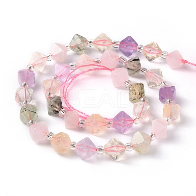 Natural Amethyst & Citrine & Rose Quartz & Prehnite & Quartz Crystal Beads Strands G-J390-A04-1