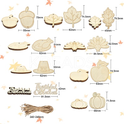 Thanksgiving Day Theme Unfinished Wood Cutouts WOOD-CJC0009-03-1
