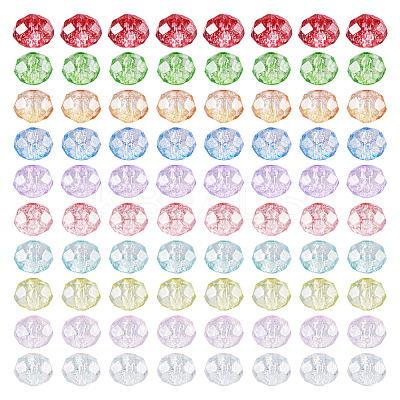 250Pcs 10 Colors Transparent Glass Beads GLAA-TA0002-86-1