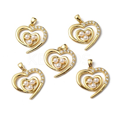 Plastic Imitation Pearl Pendants KK-P235-03G-1