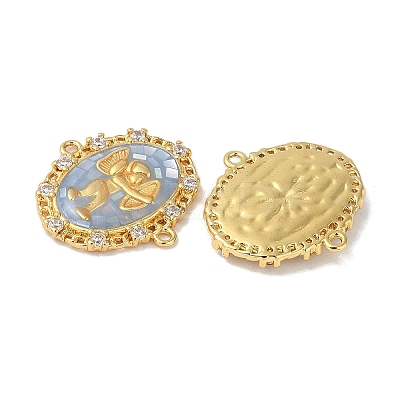 Epoxy Resin & Shell Connector Charms KK-K380-10B-G-1
