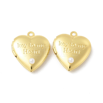Rack Plating Brass Enamel Locket Pendants KK-B053-41G-1