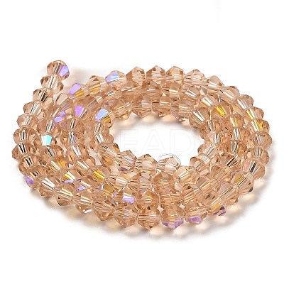 Transparent Electroplate Glass Beads Strands GLAA-F029-4mm-D12-1