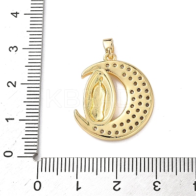 Brass Micro Pave Cubic Zirconia Pendants KK-P334-21G-1