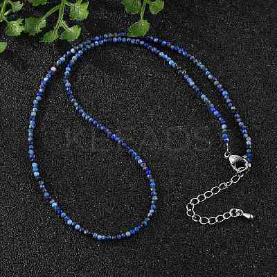 Natural Lapis Lazuli Beaded Necklaces NJEW-JN02492-01-1
