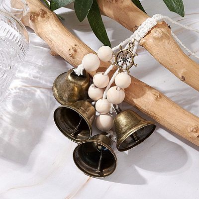 Iron Bell Pendant Decoration HJEW-JM02257-1
