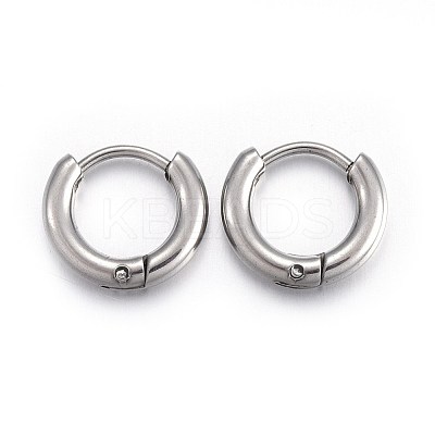 Tarnish Resistant 202 Stainless Steel Huggie Hoop Earrings EJEW-L205-02F-P-1