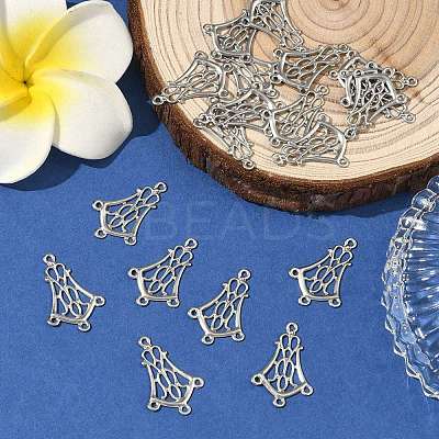 Non-Tarnish 304 Stainless Steel Hollow Flower Chandelier Component Links X-STAS-R083-25-1