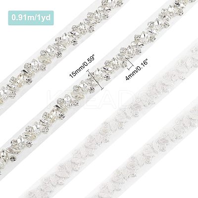 1 Yard Glass Crystal Hotfix Rhinestone Trimming DIY-FG0003-39-1