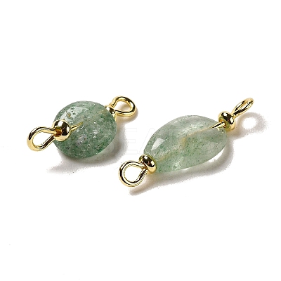 Natural Green Strawberry Quartz Connector Charms FIND-C046-11B-G-1