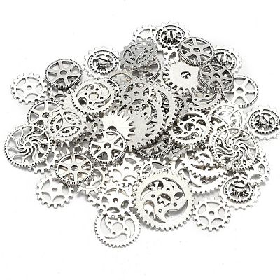 Metal Alloy Steampunk Gear Charms Connectors Cog Pendants TIBEP-X0021-01AS-LF-1