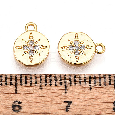 Brass Micro Pave Cubic Zirconia Charms KK-N261-77G-1