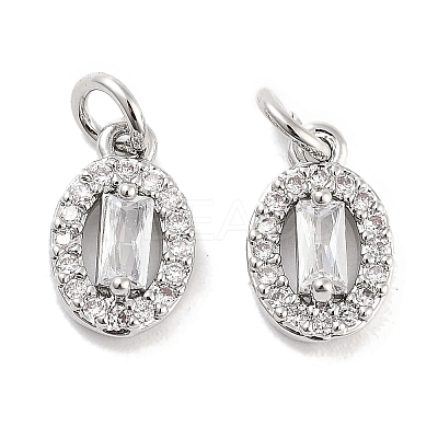 Brass Micro Pave Cubic Zirconia Charms KK-C051-04P-04-1