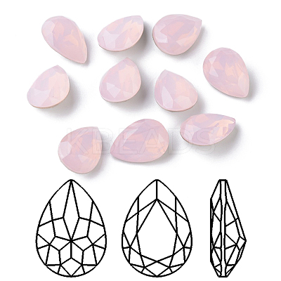 Faceted Teardrop K9 Glass Rhinestone Cabochons RGLA-I001-10x7mm-006-1