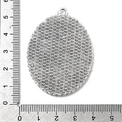 Tibetan Style Alloy Pendant Cabochon Settings TIBEP-N003-17AS-1