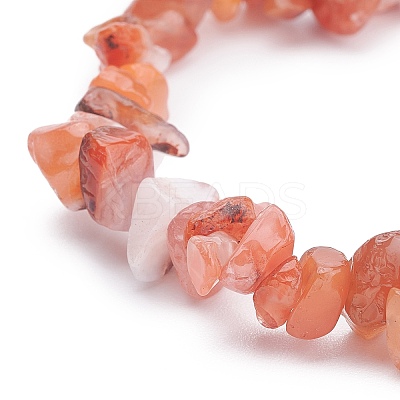Natural Red Agate Chips Beaded Jewelry Set X-SJEW-JS01232-04-1