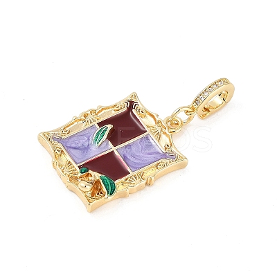 Brass Enamel Pendants KK-U043-12G-02-1